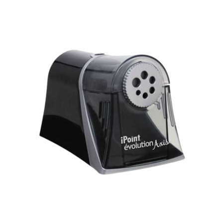 iPoint Evolution Axis Pencil Sharpener, AC-Powered, 5 x 7.5 x 7.25, Black/Silver